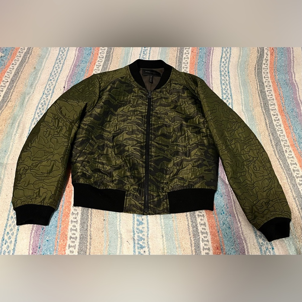 BCBGMazAzria camo bomber jacket